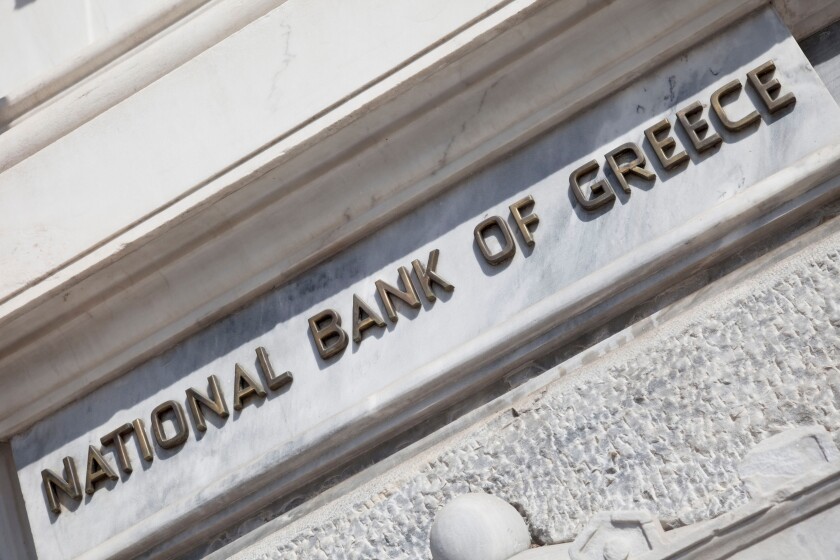 The National Bank of Greece in Plateia Kozia between the areas of Omonia and Monastiraki.