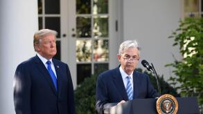 (171102) -- WASHINGTON, Nov. 2, 2017 -- U.S. Federal Reserve Governor Jerome Powell (R) addresses a nomination ceremony with President Donald Trump at the rose garden of the White House in Washington D.C., the United States, on Nov. 2, 2017. U.S. Presiden