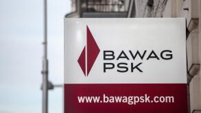 VIENNA, AUSTRIA - NOVEMBER 6, 2019: Bawag PSK logo in front of their office for Vienna. Bawag PSK is an Austrian retail and commercial bank, the fourt