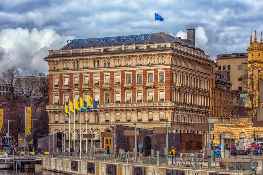 STOCKHOLM, SWEDEN - MARCH 30, 2016: The old building of the Swedish bank Svenska Handelsbanken in downtown Stockholm