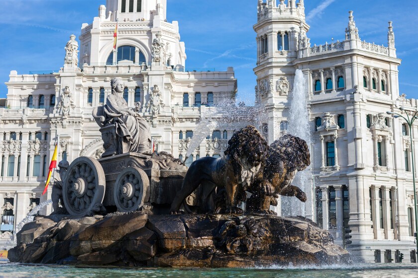 Cibeles Palace and fountain, Madrid, Spain