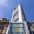 Frankfurt, Germany - April 11, 2025: Commerzbank headquarters Frankfurt in Commerzbank Tower Germany's tallest skyscraper in Frankfurt, Germany.