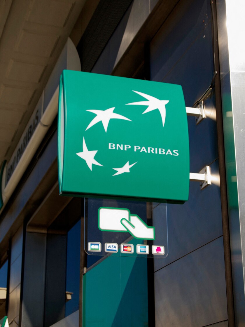 BNP Paribas sign on one of its branches in France
