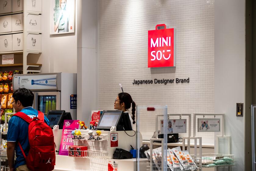 Chinese low-cost retailer and variety store chain, Miniso store seen in Guangzhou.