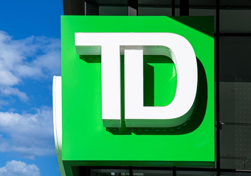 Toronto, Canada-26 July, 2021: TD Canada Trust bank, located in the Toronto business and financial center