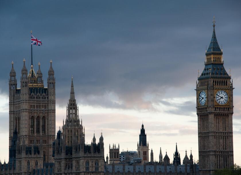 Storms Clouds gathering over the UK Houses of Parliament, London, UK