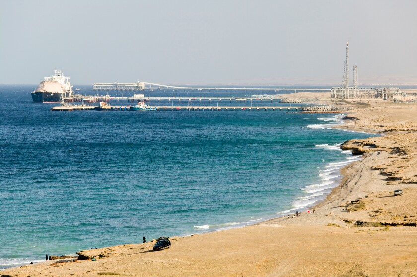 Oman, Sharqiya Region, Sur. Oman LNG (Liquified Natural Gas) Plant