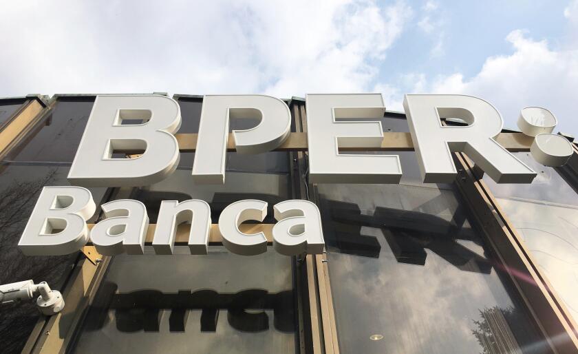 Milan, Italy BPER Banca the Modenese credit institution replaced the UBI bank from 22 February 2021 In the photo: BPER Banca nuova isnegne