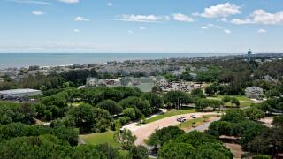 NORTH CAROLINA - View east over the Atlantic Ocean from the Observation Deck of the Currituck Beach Lighthouse on the Outer Banks, Corolla.