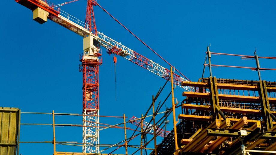 A tower crane on a building site, Malaga, Spain.