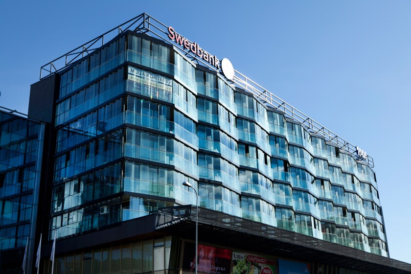 Tallinn, Estonia, Swedbank Head Office in Viruviertel