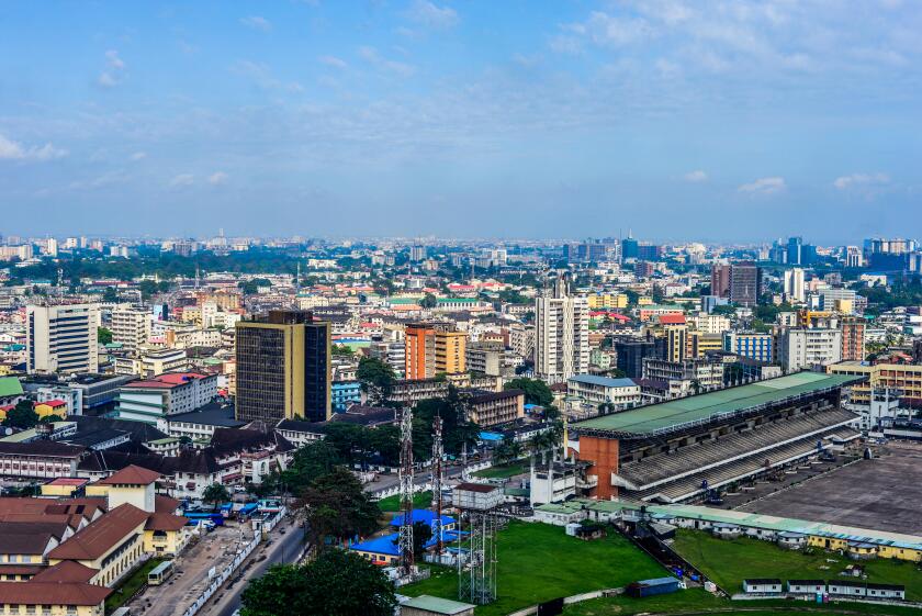 An aeerial view of Lagos Island, Nigeria