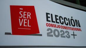 Valparaiso, Chile. 07th May, 2023. Sign indicating the election of the constitutional council 2023 Chile. Election Constitutional Council 2023 Chile. (Photo by Cristobal Basaure Araya/SOPA Images/Sipa USA) Credit: Sipa USA/Alamy Live News