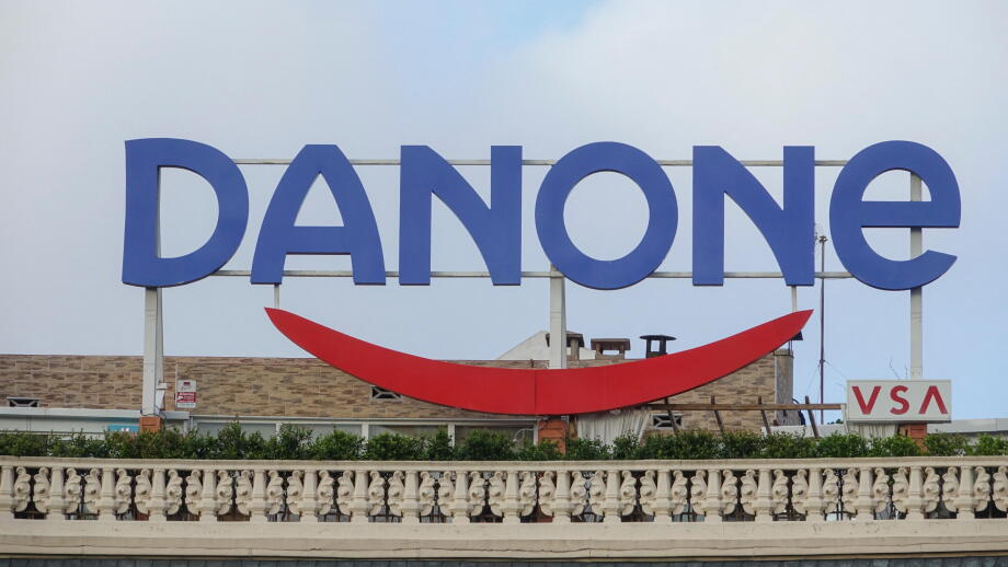 Huge Danone Advertising in the city center of Barcelona