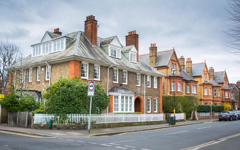 Street of houses in Wimbledon- south west London - UK