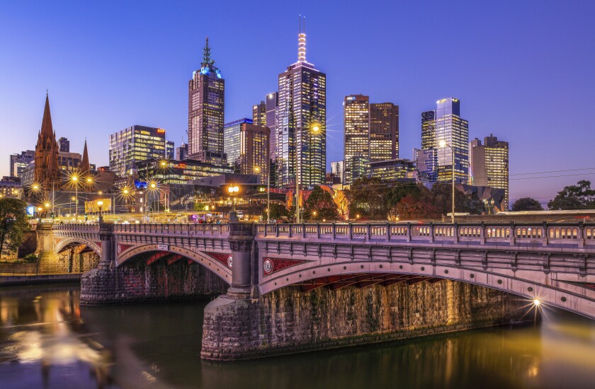 Melbourne CBD in Victoria, Australia.