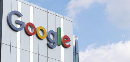 A Google office building in downtown Kitchener is seen during the day.