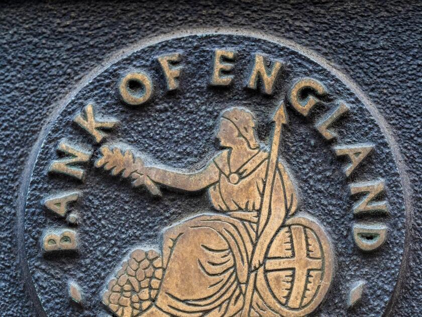 Bank of England Logo or symbol on the Bank of England building in Central London