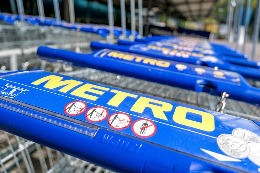 Metro shopping carts made by Wanzl. Metro cash & carry is the largest sales division of the German trade and retail giant Metro AG.