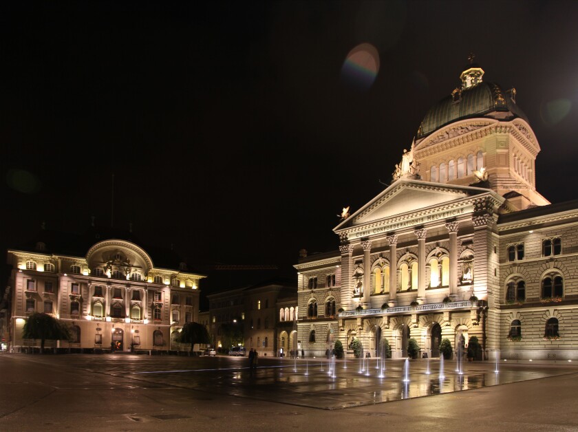 Swiss Parliament Building and Swiss National Bank Bundesplatz, Bern