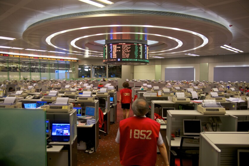 Hong Kong Stock Exchange trading floor