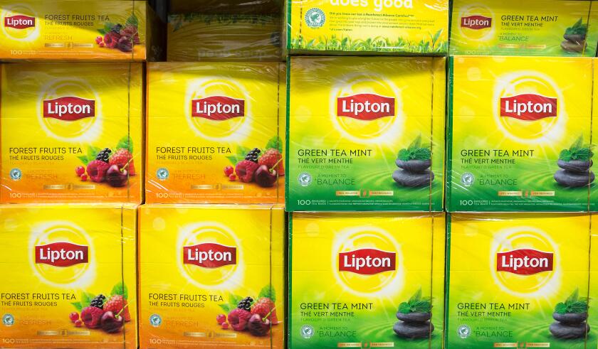 Sofia, Bulgaria - 19 December 2018: Different sorts of Lipton Tea Boxes on a shelf.