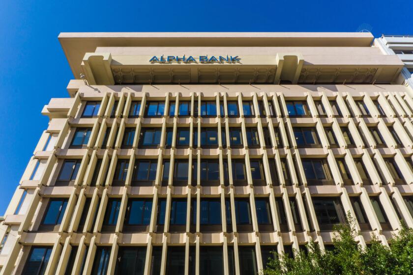 Alpha bank building in Athens, Greece