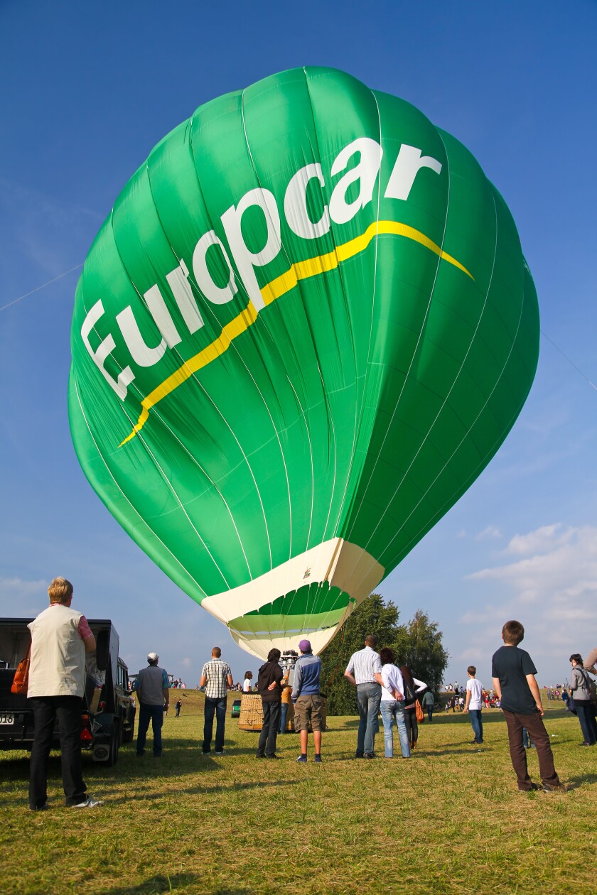 Hot Air Balloon during 100-year Festival of the Hamburg Airport, Germany.