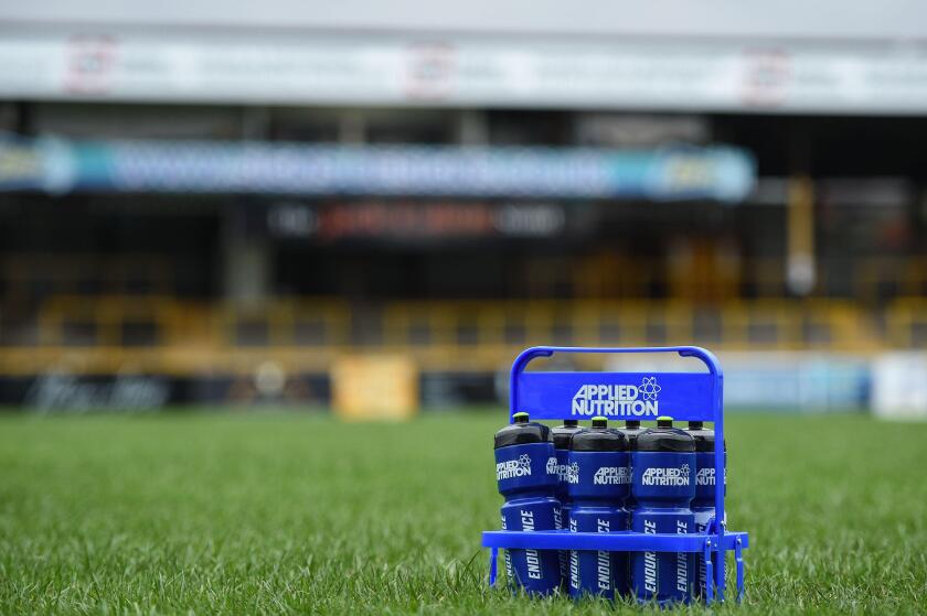 Castleford, England - 17th February 2024 - Wigan Warriors sponsor Applied Nutrition.  Rugby League Betfred Super League Round One, Castleford Tigers vs Wigan Warriors at The Mend-A-Hose Stadium, Castleford, UK

Dean Williams