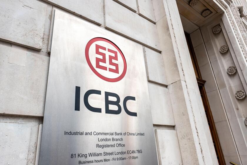 LONDON- JUNE, 2020: Industrial and Commercial Bank of China, or ICBC. Exterior and signage, an international commercial and investment bank located in