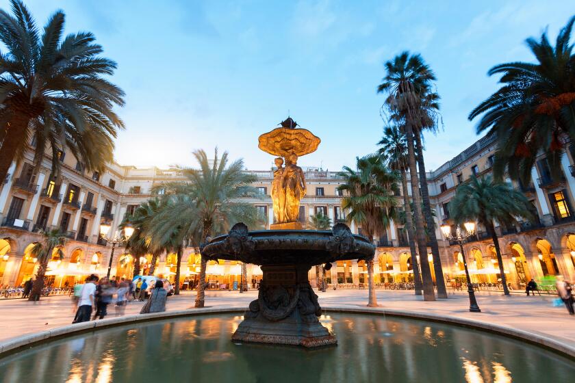 Barcelona, Placa Reial at Dusk