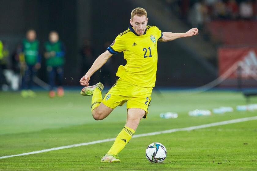 Dejan Kulusevski of Sweden during the FIFA World Cup 2022, Qualifiers Group B football match between Spain and Sweden on November 14, 2021 at La Cartuja stadium in Sevilla, Spain - Photo: Joaquin Corchero/DPPI/LiveMedia