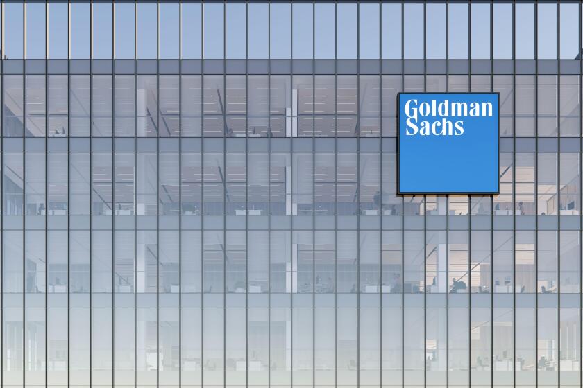 New York, NY, USA. May 2, 2022. Editorial Use Only, 3D CGI. Goldman Sachs Signage Logo on Top of Glass Building. Workplace of Investment Banking Compa