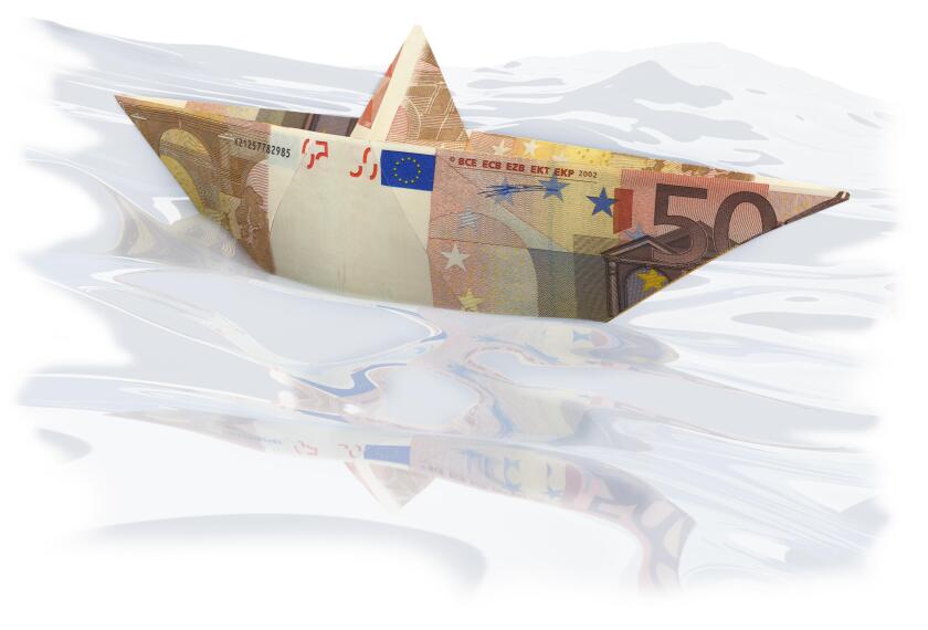 paper boat with 50 euro