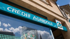 Credit Agricole sign France. Image shot 2008. Exact date unknown.