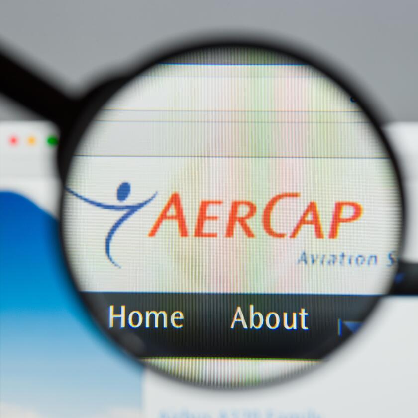 Milan, Italy - August 10, 2017: Aer Cap Holdings website homepage. It is the world's largest independent aircraft leasing company. AerCap logo visible