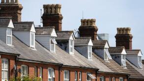 Victorian terraced housing on Worting Road, Basingstoke, UK. Concept: England housing market, mortgage deals, property prices, buy to let