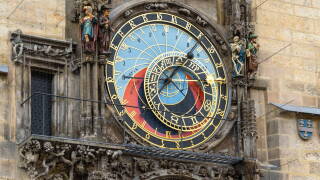 Prague, Czech Republic - August 8, 2024: Prague astronomical clock on Old Town Hall in Prague, Czech Republic.