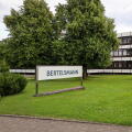 Guetersloh, North Rhine-Westphalia, Germany - BERTELSMANN, headquarters of Bertelsmann SE & Co. KGaA. Bertelsmann is an international media, services,