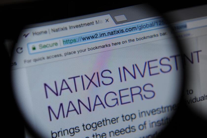 The Natixis Investment Managers website seen through a magnifying glass
