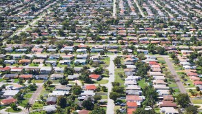 Aerial view of residential area, Florida, United States