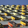 Colorful exterior decoration of apartment buildings