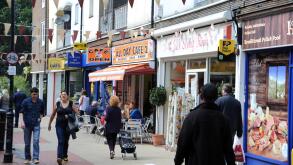 Crawley West Sussex UK - The old shopping precinct and High Street area