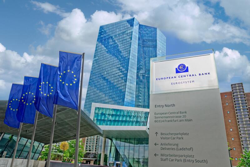 The new European Central Bank headquarters building, opened in 2014, in Ostend area of Frankfurt, Germany.