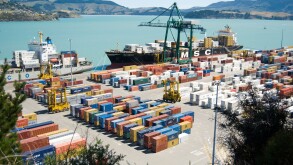 Container Port, Lyttelton Harbour, Lyttelton, Banks Peninsula, Canterbury, New Zealand. Image shot 2009. Exact date unknown.