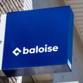 The Baloise logo is displayed on a commercial building in Lier. Baloise is a Belgian and Swiss insurance and financial services group. Lier, Belgium 2
