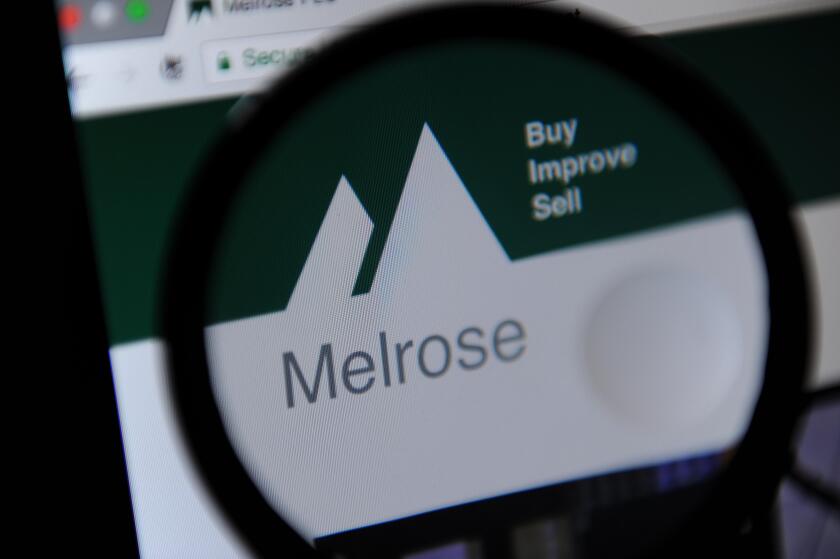 Website of Melrose, a British based investment company