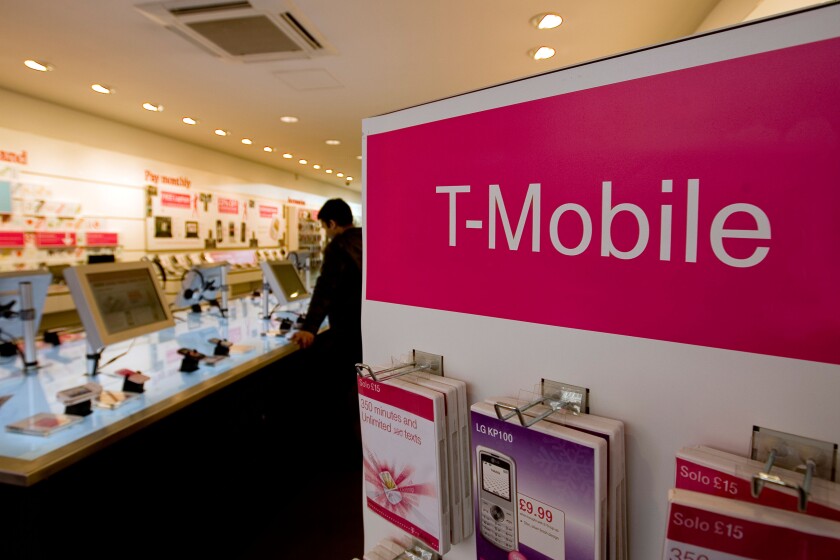 Internal shot of the T-mobile shop on Oxford Street, Central London