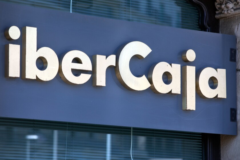 Barcelona, Spain, Sparkasse bank Iber Caja