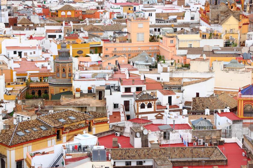 Seville, Spain - aerial view of Spanish residential architecture